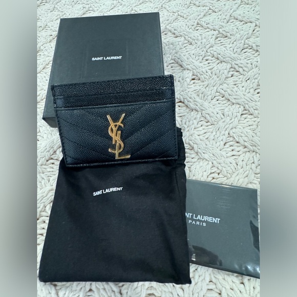 Saint Laurent YSL cardholder black with gold hardware - Picture 1 of 8